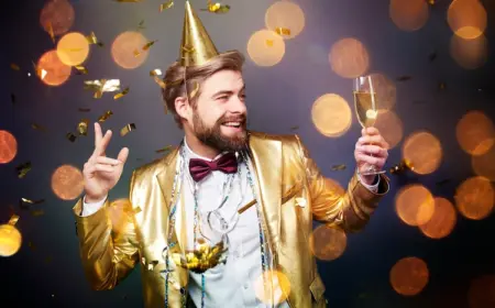 auffälliges party silvester outfit herren mit goldenem anzung