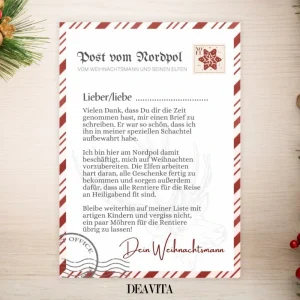 Brief vom Weihnachtsmann schreiben mit kostenlosen Vorlagen zum Ausdrucken