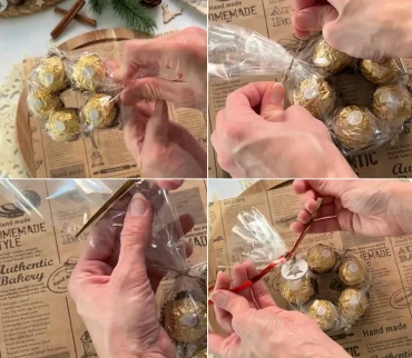 Einen Kreis formen und mit einem schönen Band verzieren