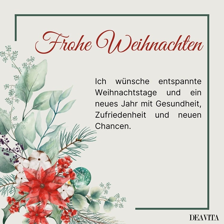 Entspannte Weihnachtstage mit Gesundheit, Zufriedenheit und neuen Chancen