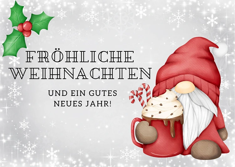 Kostenlose Weihnachtskarten mit Wichtel zum Senden per Post