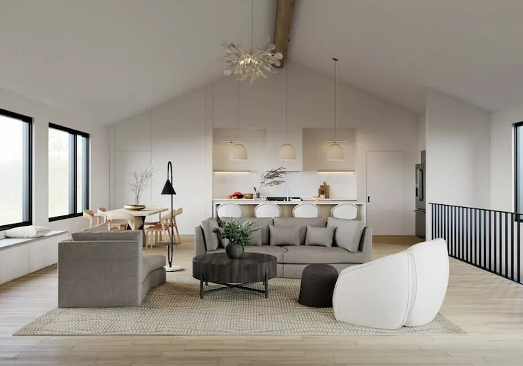 minimalistische innendesigns wie japandi stil und skandinavische möbel als gängige wohnzimmer trends 2023