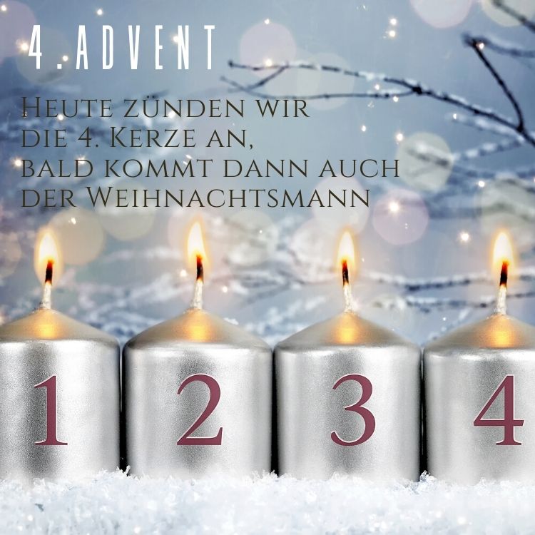 schönen Advent mit vier Kerzen und Bildern