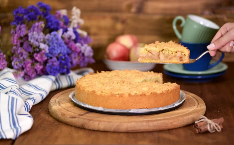 Apfel Butterkuchen mit Streuseln schneller Apfelkuchen Omas Rezept