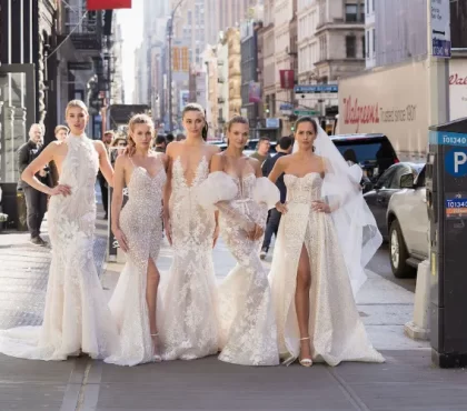 Brautmode Trends 2023 Hochzeitskleider mit Beinschlitz Trend