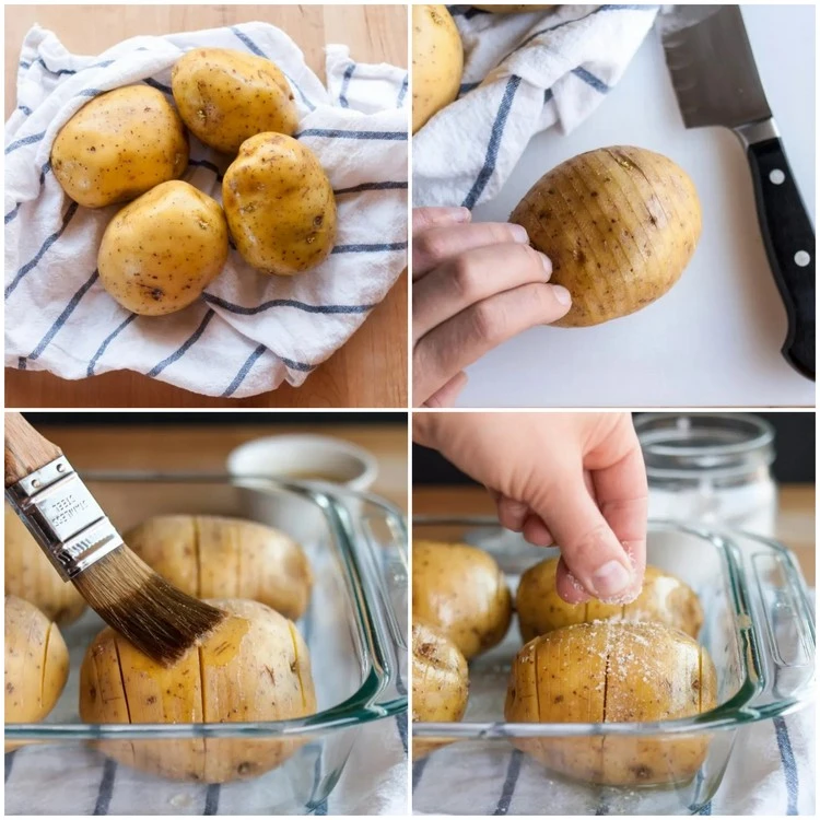 Folgen Sie diesen Schritten, um das Rezept für das Kartoffelgericht zu vervollständigen