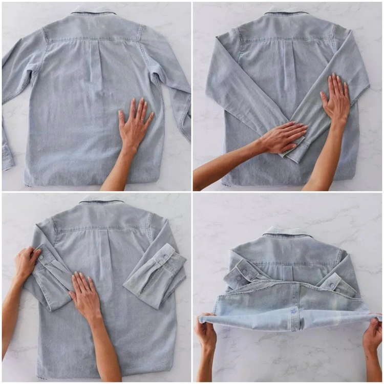 Methode 1 - Das Hemd richtig falten in Form eines Rechtecks