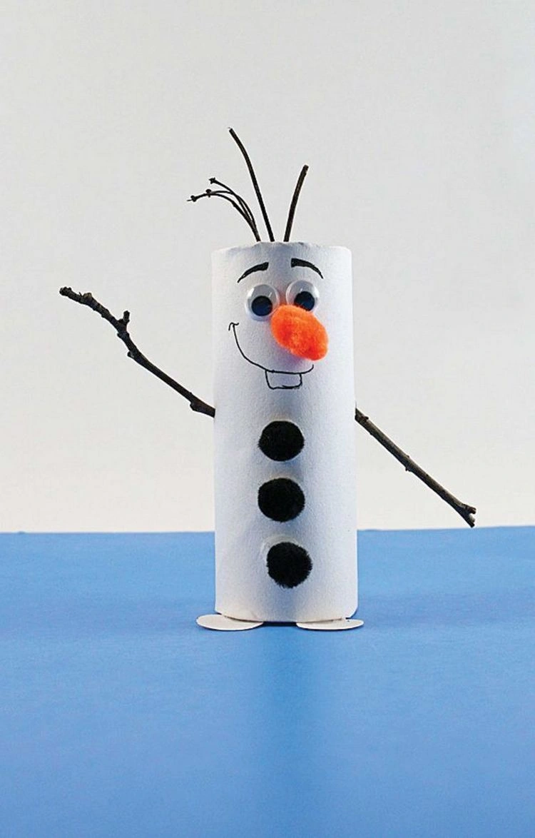 Olaf aus Papprolle einfach und schnell mit den Kindern machen
