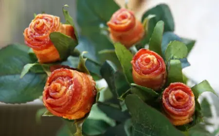 Rosenstrauß aus Speck-Blumen als DIY Geschenk zum Valentinstag