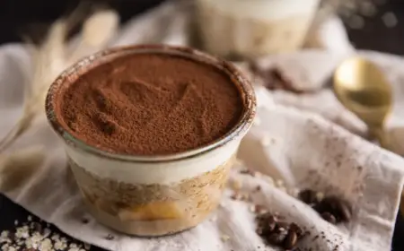 Tiramisu Protein Overnight Oats mit Haferflocken abnehmen Rezepte