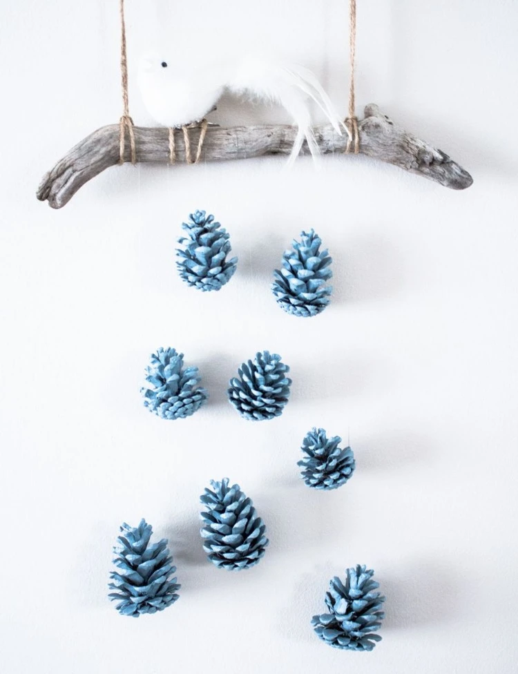 Zapfen Girlande als Winterdeko aus Naturmaterialien selber machen