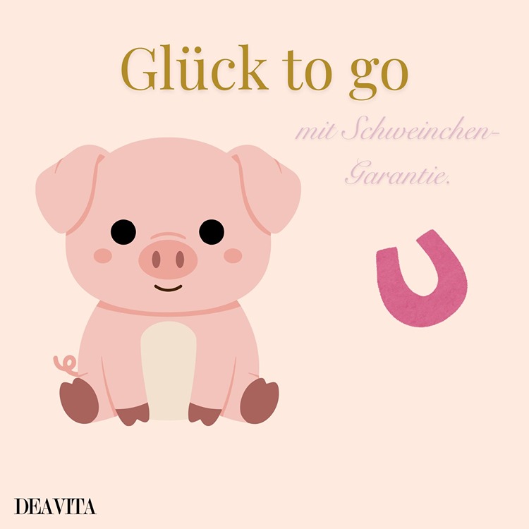 Glück to go mit Glücksschwein und Hufeisen