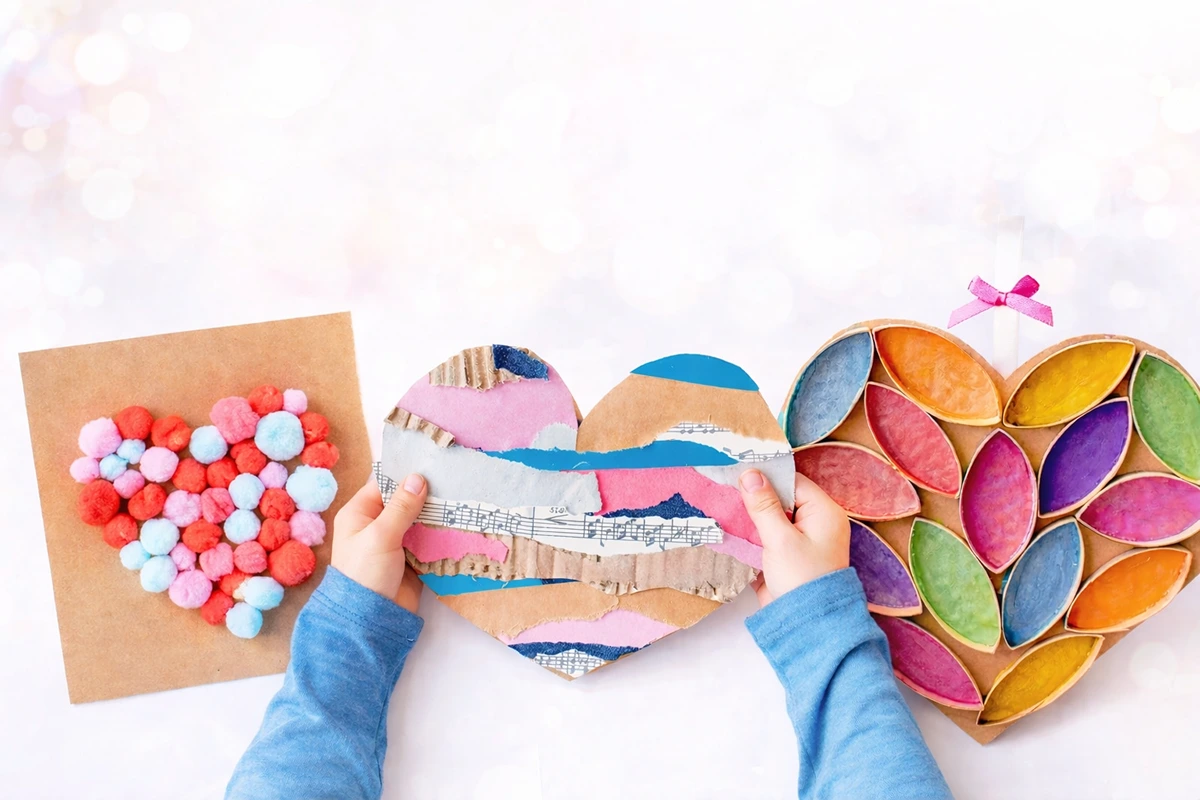Herzen basteln mit Kindern zum Valentinstag, Geburtstag oder anderen Anlässen