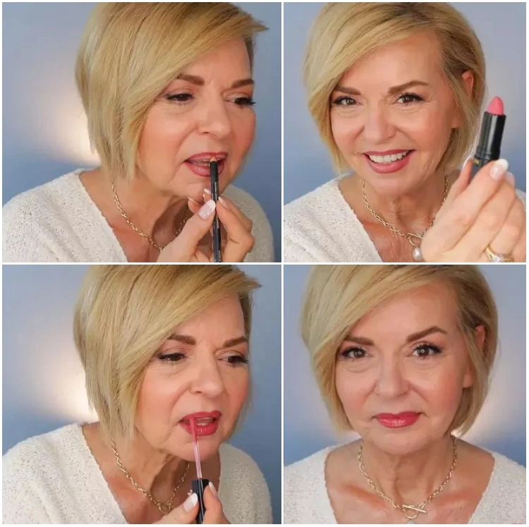Lifting-Effekt Make up für volle Lippen ab 50 schminken Anleitung