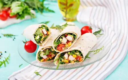 kalorienarme Hähnchen Wraps gesundes Essen für die Arbeit Rezepte