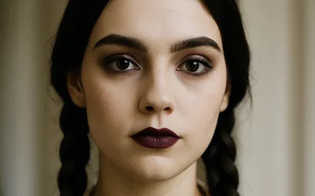 wednesday addams make up für halloween
