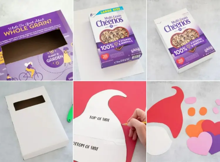 Cornflakes-Verpackung recyceln für ein Geschenk zum Valentinstag