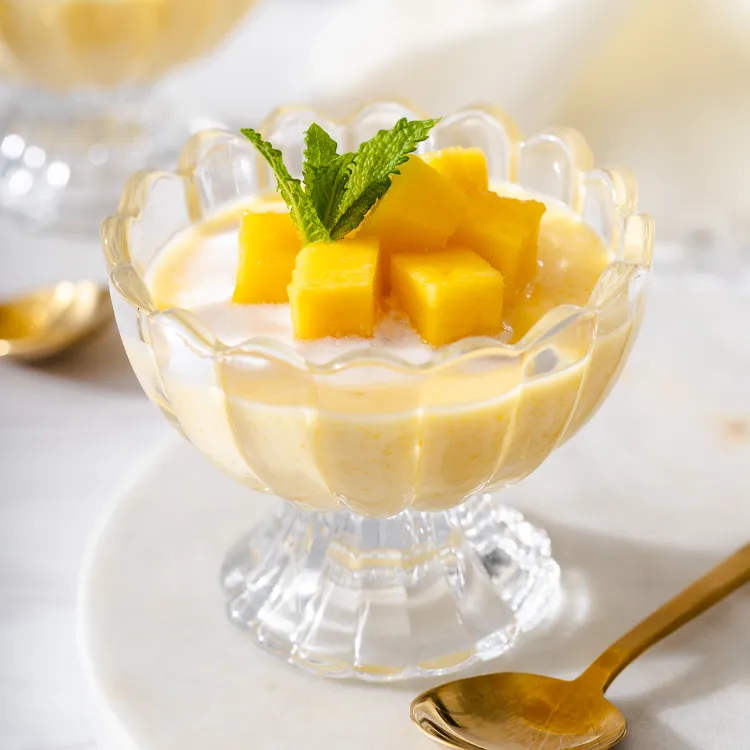 Mango Dessert im Glas ohne Backen Mango Pudding Rezept