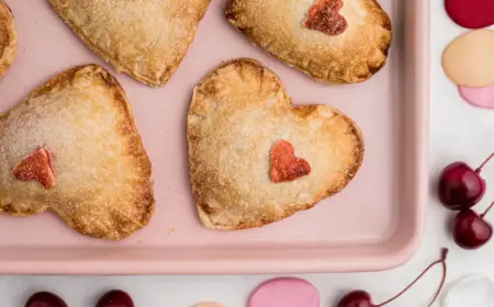 Rezepte für Valentinstag Dessert Blätterteig Herzen mit Beeren