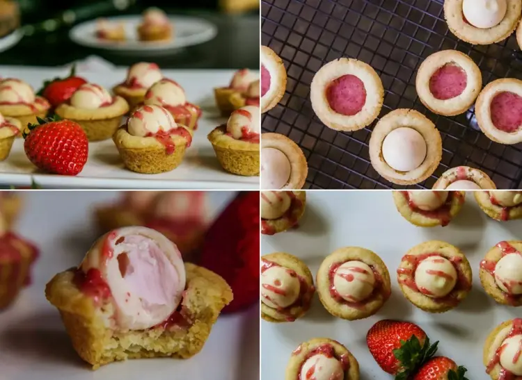 Valentinstag Desserts mit Lindor-Kugeln - Muffins zum Nachtisch mit Erdbeere