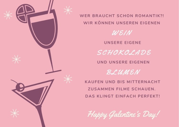 Valentinstag Sprüche für Freunde Galentines mit den Mädels feiern