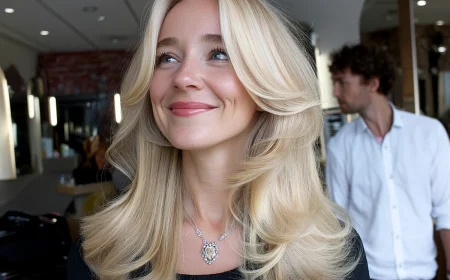 butterfly haircut 2026 – blondes haar mit weichen stufen und volumen