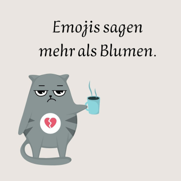 Emojis sagen mehr als Blumen mit Grumpy Cat
