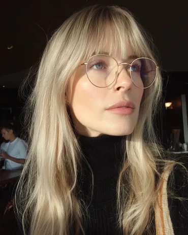 klassische birkin bangs mit brille – der french girl look neu gedacht