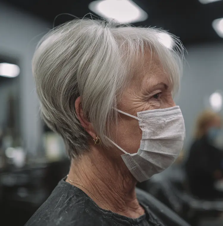 kurzhaarfrisur mit kurzem nacken und längeren haaren vorne