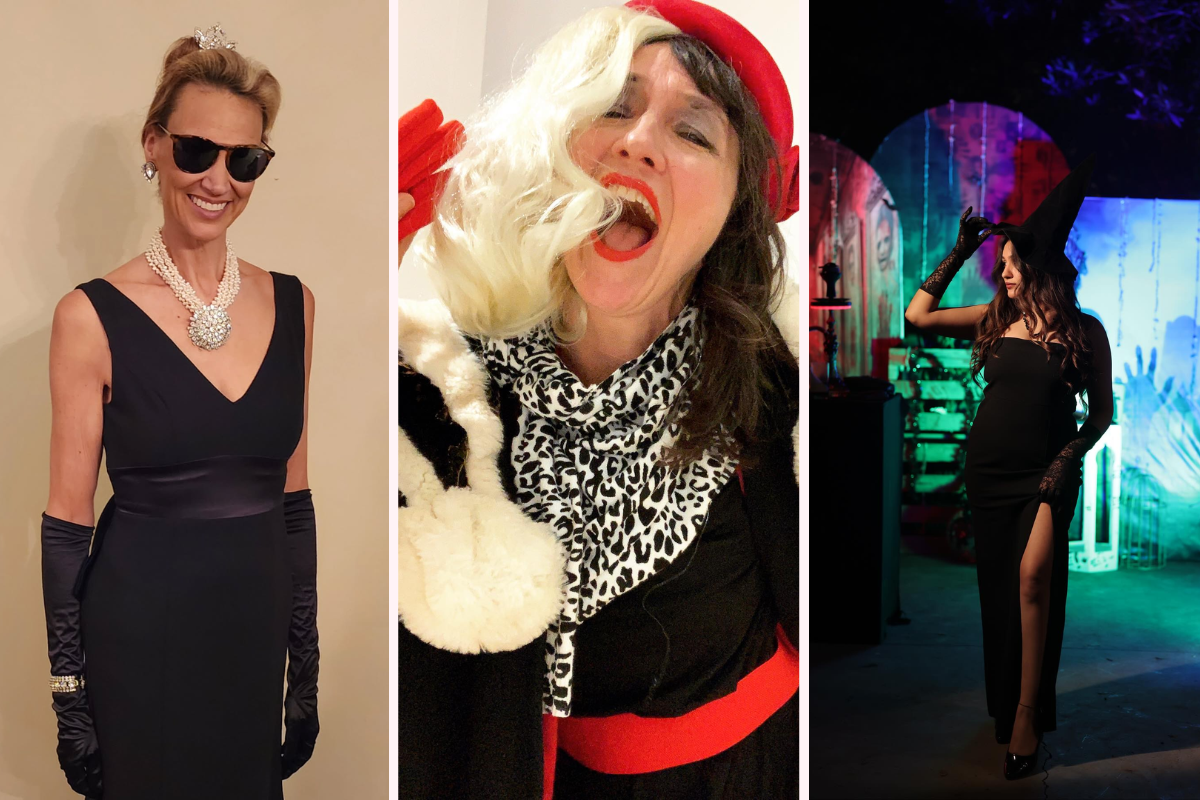 last minute kostüm mit schwarzem kleid karneval