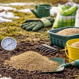 Rasen säen im Februar - Wie Boden- und Lufttemperatur den richtigen Zeitpunkt beeinflussen