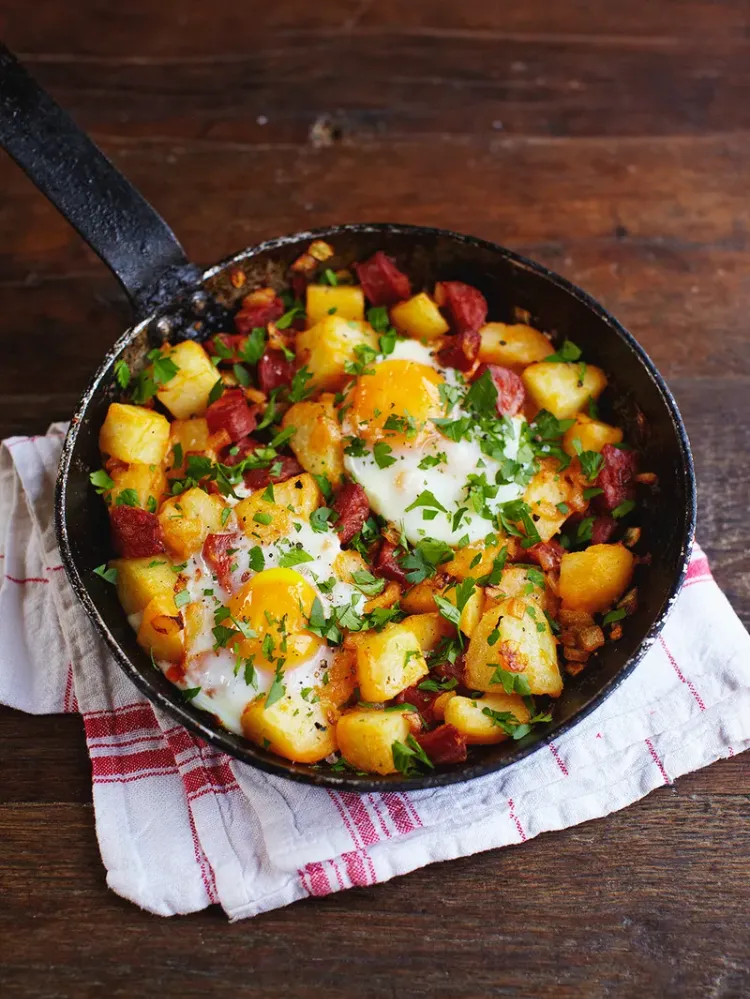 schnelle Bratkartoffeln mit Speck einfache One Pot Rezepte Abendessen