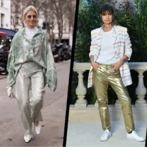 wie Metallic Pants kombinieren Hosen-Trends Frühjahr 2023