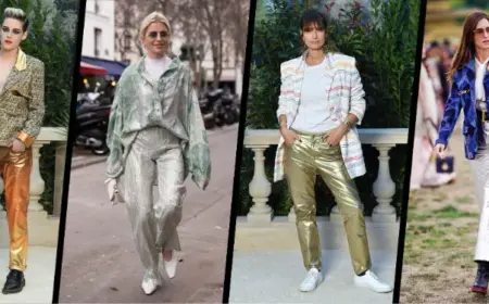 wie Metallic Pants kombinieren Hosen-Trends Frühjahr 2023