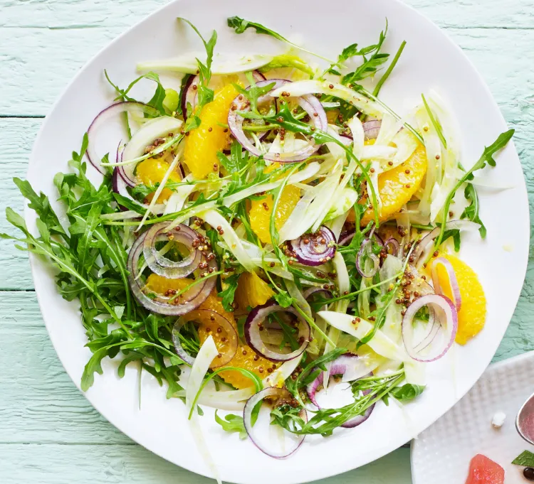 Fenchelsalat mit Orangen Rezept wie Fenchel schneiden leichte Salate abnehmen