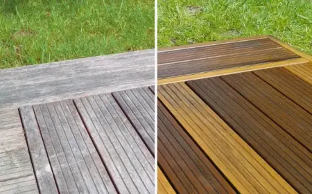 Holzterrasse Grau wieder in ursprünglicher Farbe bekommen