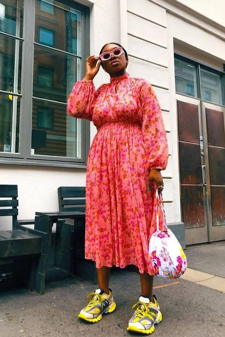 Can you style chunky sneakers with a dress?