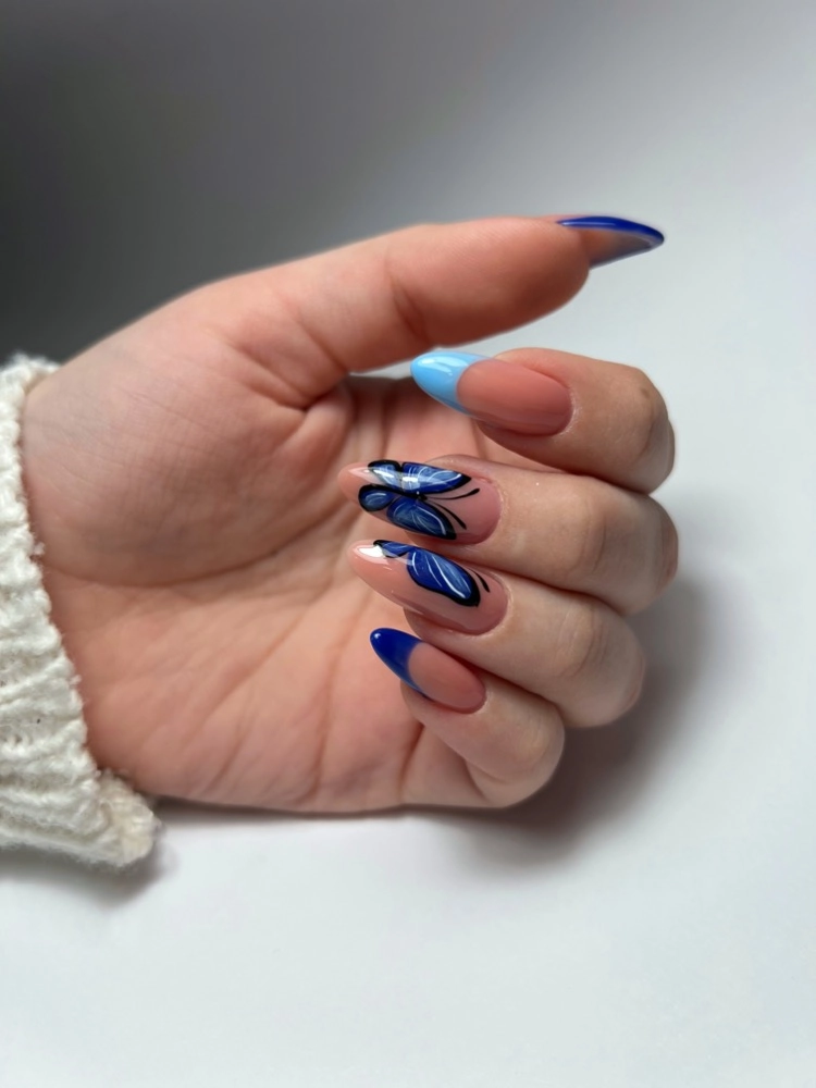 blue nails nageldesign für die neue saison