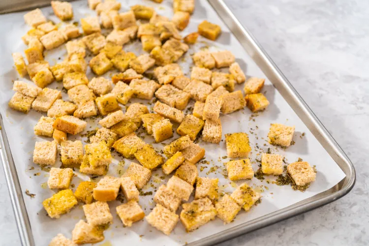 bake croutons in the oven use old bread recipes