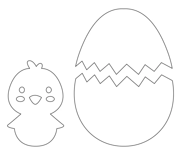 Cut out the eggshell and chick and use as a template for craft paper