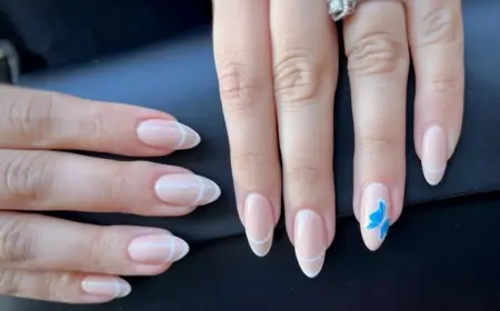 minimalistische nageldesigns enthalten geometrische linien und wirbel