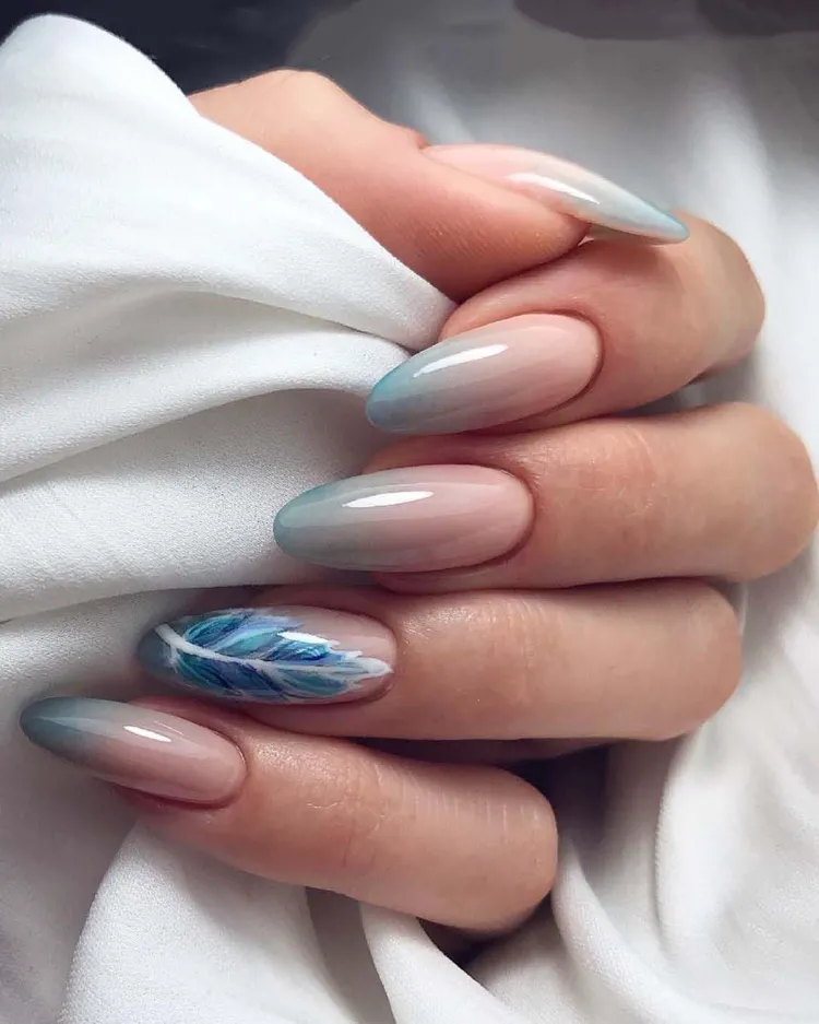 blaue hochzeitsnägel 2023 french nails varianten nageltrends frühling