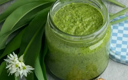 Einfache Bärlauch Rezepte Pesto selber machen mit Walnüssen