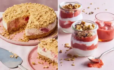 Rhabarber Rezepte für Desserts mit Erdbeeren, Baiser oder Mascarpone