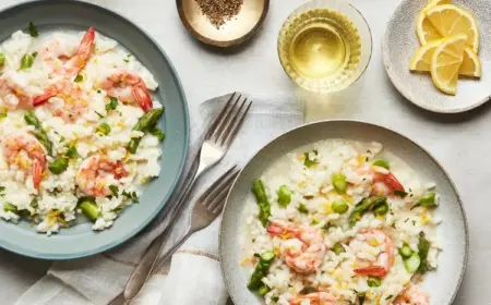 Risotto mit grünem Spargel und Garnelen - Bereiten Sie das leckerste Gericht für den Frühling zu