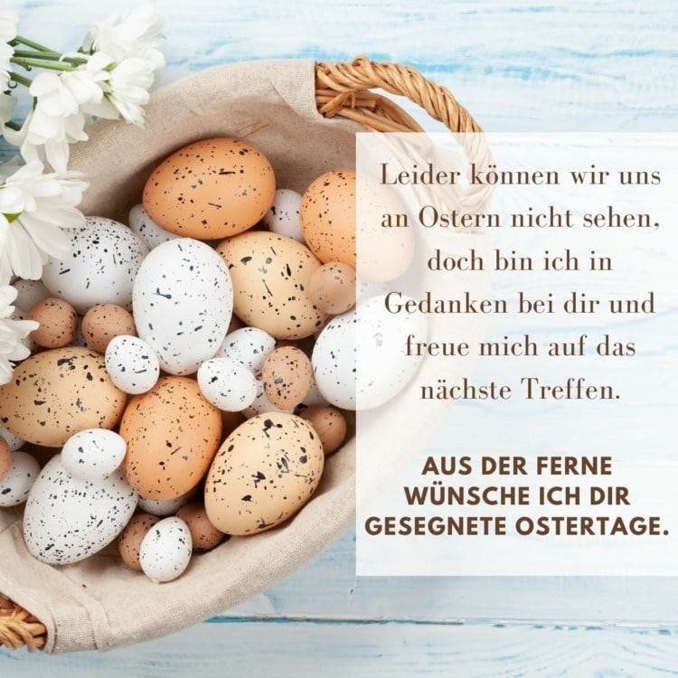 Schönes Osterfest wünschen aus der Ferne - Gesegnete Ostertage