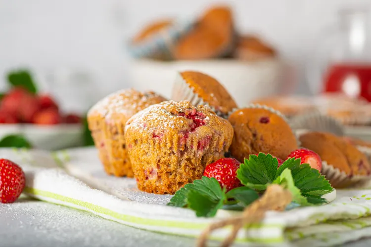 erdbeer muffins mit pudding wie muffins in der heißluftfritteuse backen
