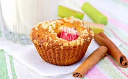 frühstücksmuffins rezept rhabarber muffins mit joghurt