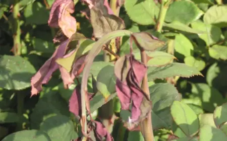 rosen blätter vertrocknen und rollen sich ein