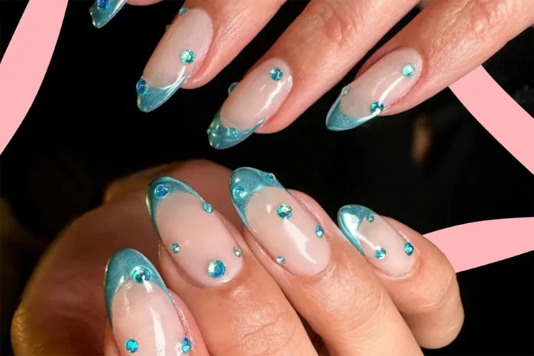 farbige french nails bilder mermaid nails nageltrend sommer 2023